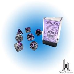 Gemini - Polyhedral 7-Die Set - Purple-Steel / White